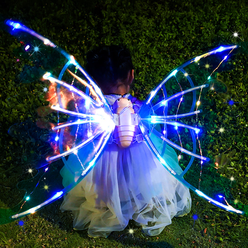 Girls Electrical Butterfly Wings With Lights Glowing Shiny Dress Up Moving Fairy Wings For Birthday Wedding Christmas Halloween | Brodtica USA - Brodtica Girls Electrical Butterfly Wings With Lights Glowing Shiny Dress Up Moving Fairy Wings For Birthday Wedding Christmas Halloween | Brodtica USA Turn on the power switch and watch the elegant, colorful wings flap, Special Occasions & Birthday