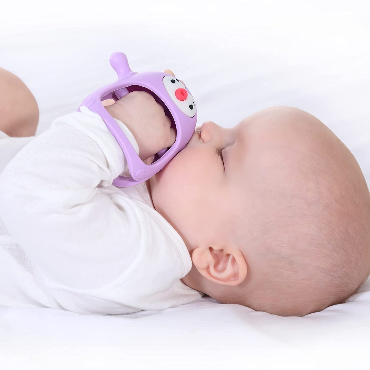 Silicone Baby Teething Toy - Brodtica Silicone Baby Teething Toy Product information: Name: Silicone toys Material:PP silicone Age:3 months or above Packing:Single package Color:Date red,Roland purple,grey blue,grey,light pink Packing list: Silicone toy x 1