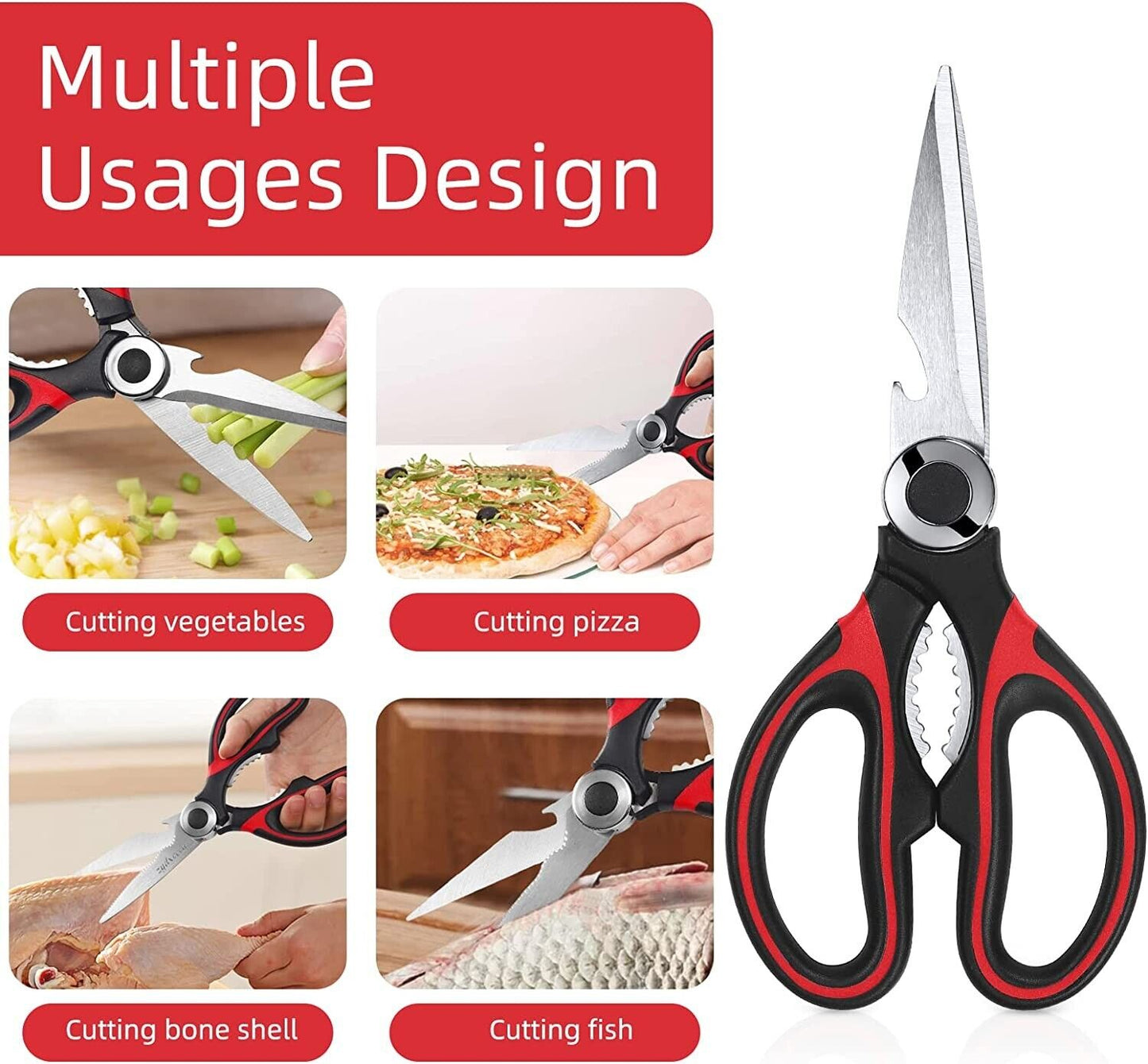 2PC Kitchen Shears Utility Kitchen Scissors Stainless Steel HEAVY DUTY Meat Tool | Brodtica.com - Brodtica