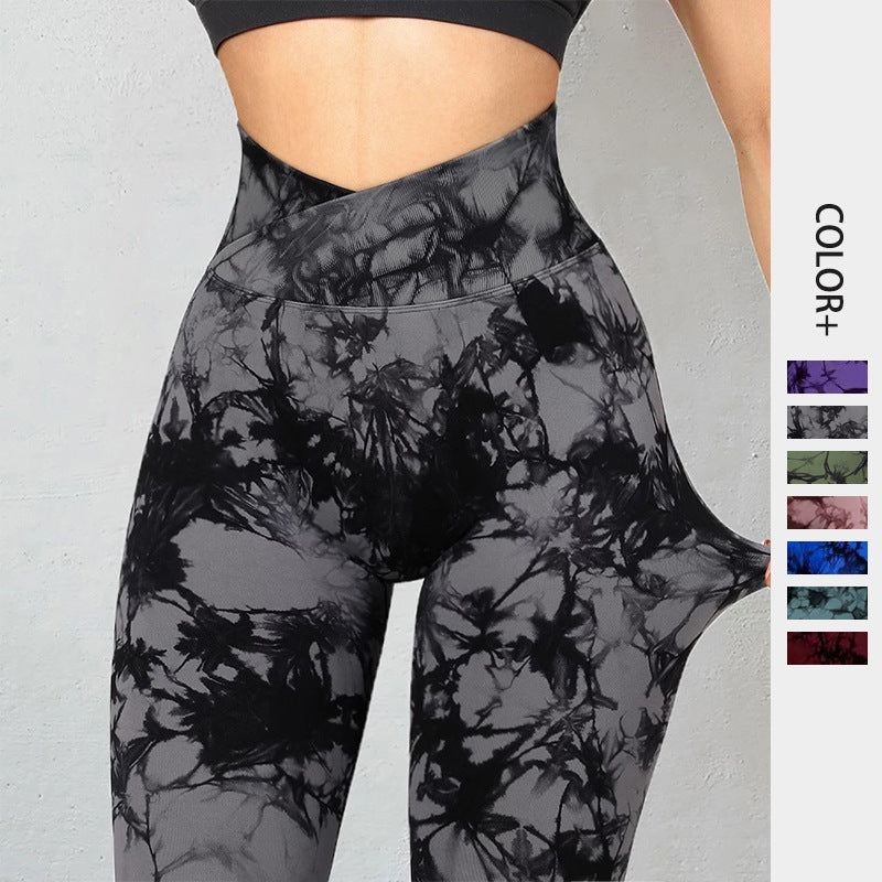 Seamless Tie Dye Leggings Women Yoga Pants Fitness Running Gym Tights | Brodtica.com - Brodtica