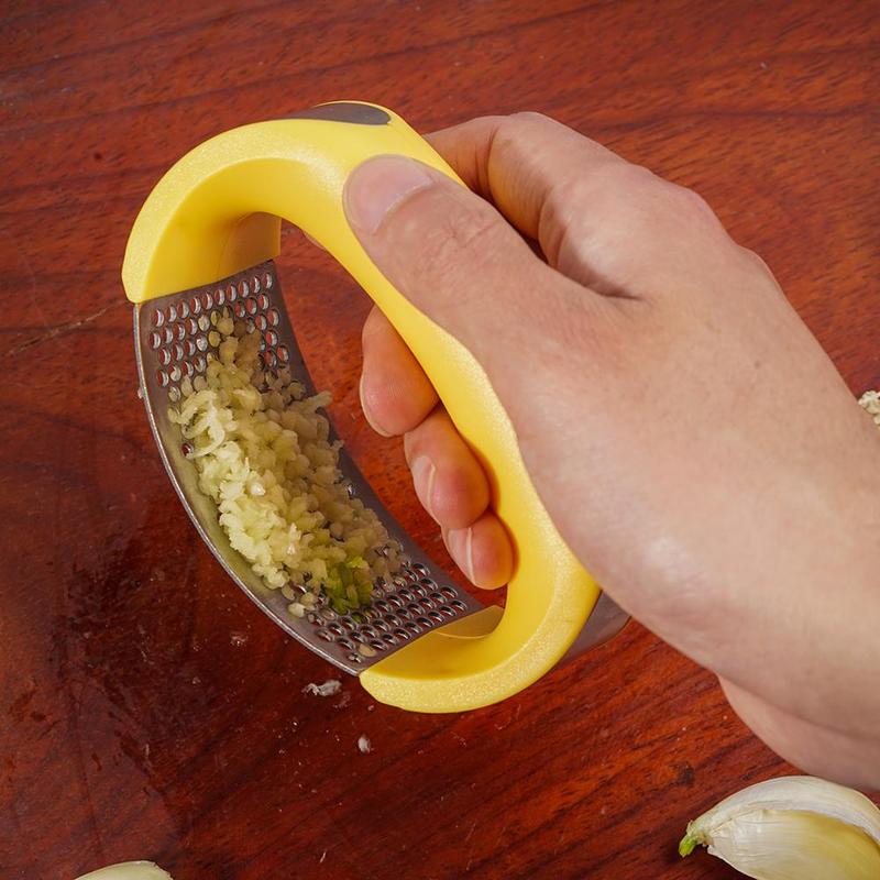 Stainless Steel Garlic Masher Garlic Press Household Manual Curve Fruit Vegetable Tools Kitchen Gadgets | Brodtica.com - Brodtica