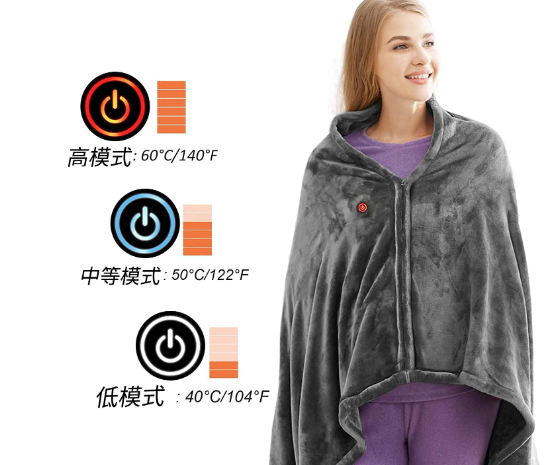 Winter Flannel Heated Blanket Cold Protection Body Warmer Usb Heated Warm Shawl Electric Heated Plush Blanket | Brodtica.com - Brodtica
