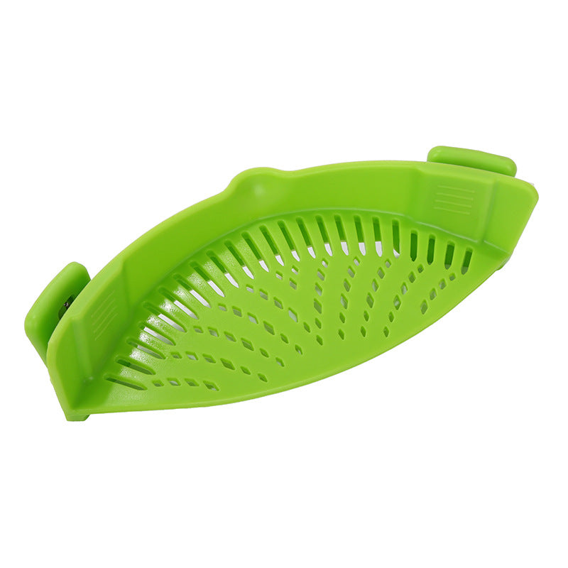 Silicone Clip-on Pot Pan Bowl Funnel Oil Strainer Creative Rice Washing Colander for Draining Liquid Fits All Pot Size | Brodtica.com - Brodtica