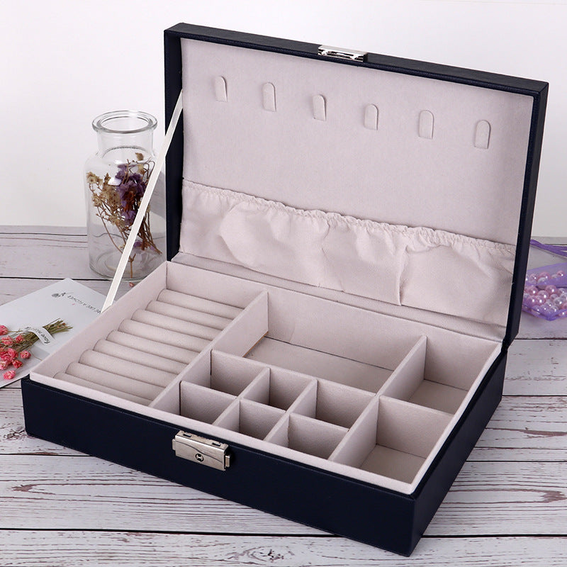 PU Leather Double-layer Jewelry Box Jewelry Storage Bag | Brodtica.com - Brodtica PU Leather Double-layer Jewelry Box Jewelry Storage Bag | Brodtica.com Brodtica.com | USA Double-layer jewelry box made of PU leather, perfect for storing and organizing jewelry items. Product information: Material: Wood + Leather Packing type: Packing box Purpose: Jewelry storage box Color: Double black, double pink, double white, single black, single pink, single white Specification: Jewelry box