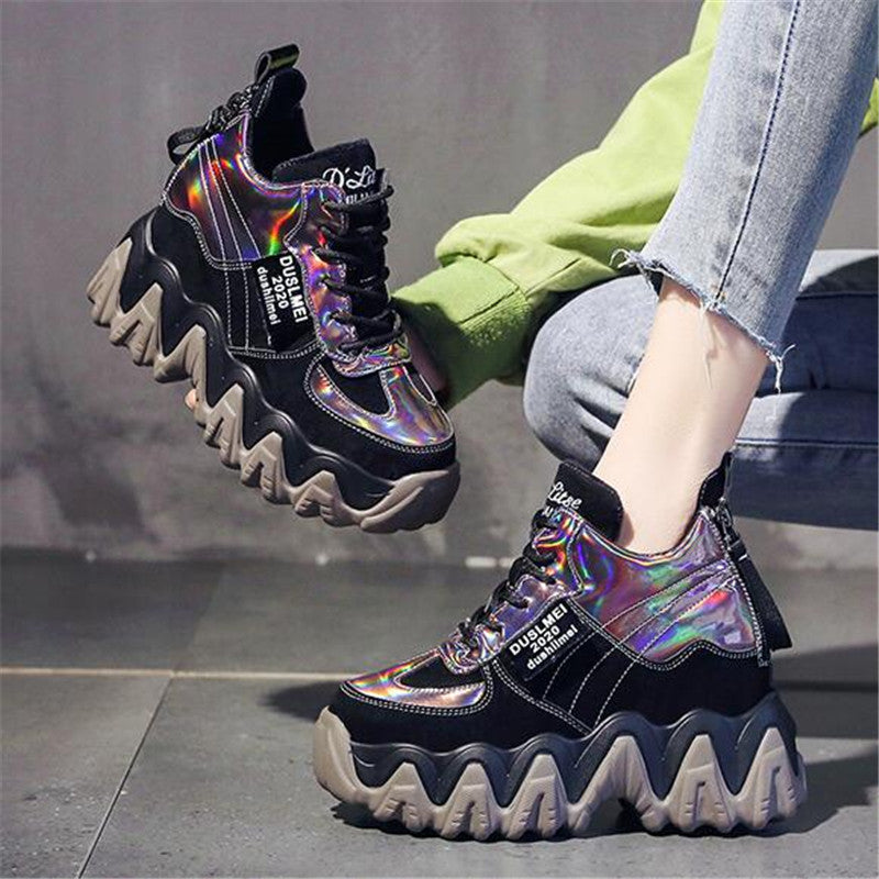 Party Sneakers women's shoes Height increase | Brodtica.com - Brodtica Party Sneakers women's shoes Height increase | Brodtica.com Brodtica.com | USA Step up your party game with our height-increasing women's sneakers - perfect for adding style and comfort to any occasion. Upper: matte Sole: polyurethane Inner: cotton Heel height: 7CM + 3CM Color: black / pink / red