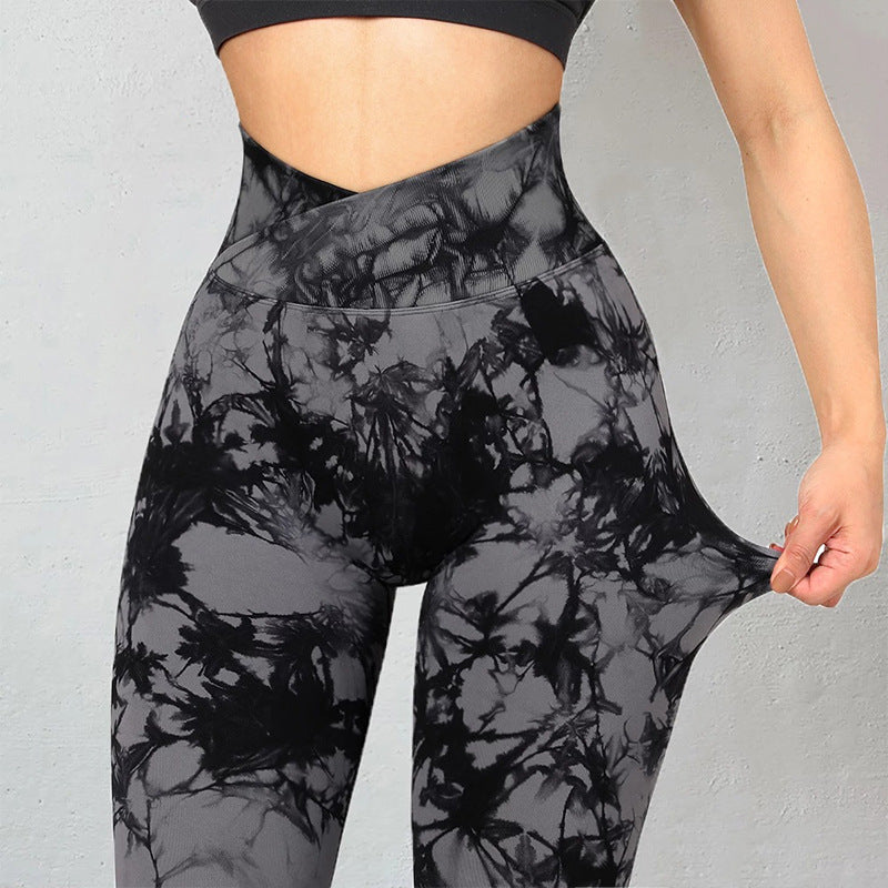 Seamless Tie Dye Leggings Women Yoga Pants Fitness Running Gym Tights | Brodtica.com - Brodtica