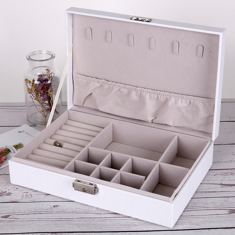 PU Leather Double-layer Jewelry Box Jewelry Storage Bag | Brodtica.com - Brodtica PU Leather Double-layer Jewelry Box Jewelry Storage Bag | Brodtica.com Brodtica.com | USA Double-layer jewelry box made of PU leather, perfect for storing and organizing jewelry items. Product information: Material: Wood + Leather Packing type: Packing box Purpose: Jewelry storage box Color: Double black, double pink, double white, single black, single pink, single white Specification: Jewelry box