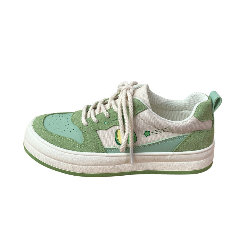 Schoolgirls Canvas Shoes Thick Bottom White Retro Sneakers | Brodtica.com - Brodtica