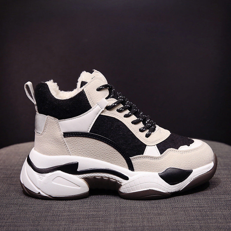 Plush High Top Shoes Women's Sports Casual both | Brodtica.com - Brodtica Plush High Top Shoes Women's Sports Casual both | Brodtica.com Brodtica.com | USA Women's plush high-top shoes, suitable for both sports and casual wear, providing comfort and style. Upper material: Canvas Sole Material: Rubber Applicable gender: Female Upper height: High Sole craft: Viscose shoes Cortical features: Sheep suede Function: Increase Pattern: Plain Inside material: Cloth Heel shape: Thick sole Color: Black, beige, beige