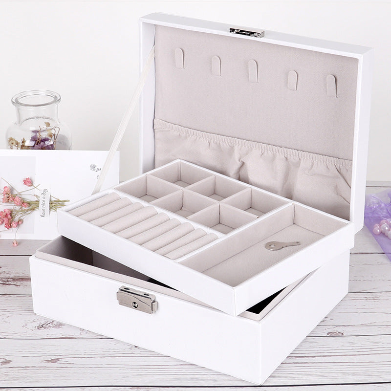 PU Leather Double-layer Jewelry Box Jewelry Storage Bag | Brodtica.com - Brodtica PU Leather Double-layer Jewelry Box Jewelry Storage Bag | Brodtica.com Brodtica.com | USA Double-layer jewelry box made of PU leather, perfect for storing and organizing jewelry items. Product information: Material: Wood + Leather Packing type: Packing box Purpose: Jewelry storage box Color: Double black, double pink, double white, single black, single pink, single white Specification: Jewelry box