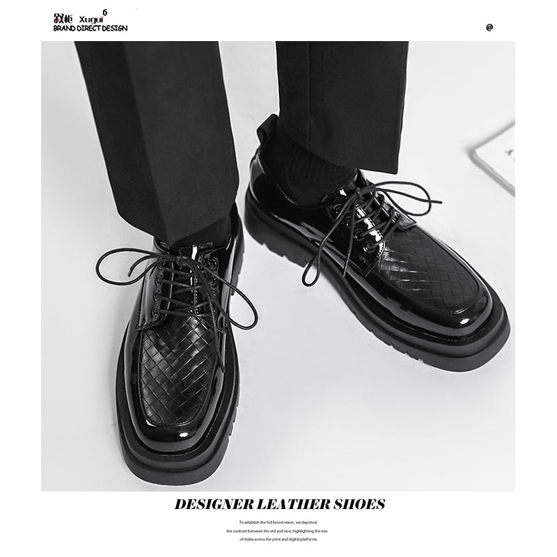 Japanese Leather Shoes Men's Summer Retro Trend Wild Black Single Shoes Lace-Up style | Brodtica.com - Brodtica