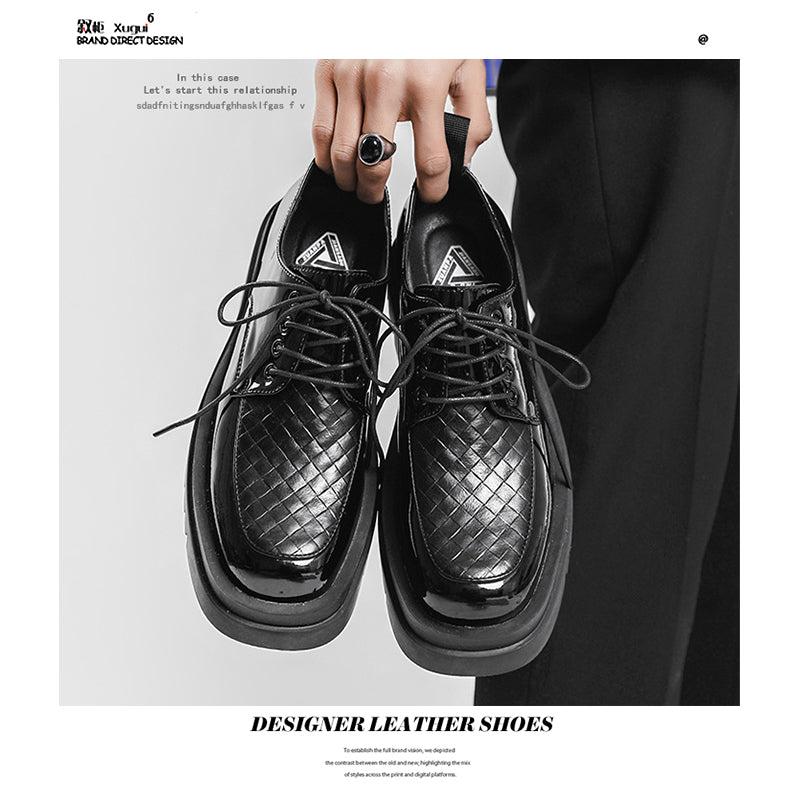 Japanese Leather Shoes Men's Summer Retro Trend Wild Black Single Shoes Lace-Up style | Brodtica.com - Brodtica