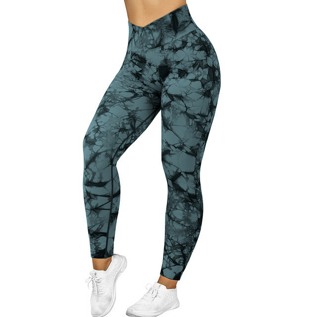 Seamless Tie Dye Leggings Women Yoga Pants Fitness Running Gym Tights | Brodtica.com - Brodtica
