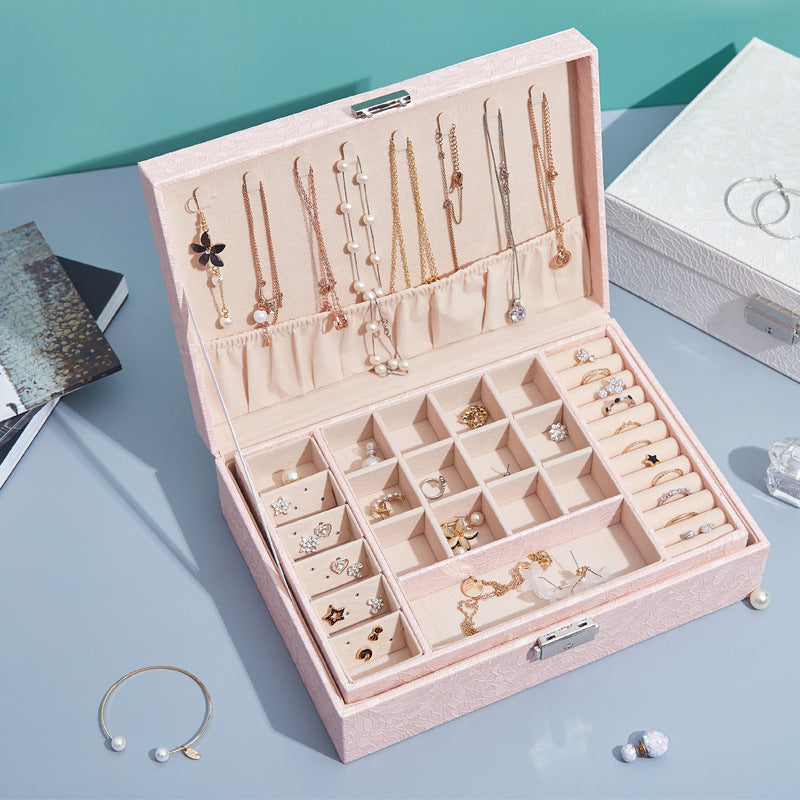 Double layer large capacity jewelry storage box | Brodtica.com - Brodtica Double layer large capacity jewelry storage box | Brodtica.com Presenting our Double Layer Large Capacity Jewelry Storage Box - the ideal answer for keeping your valuable jewelry coordinated and secure. This exquisitely planned storage box offers both style and usefulness, making it an ideal expansion to your dressing table or wardrobe.
