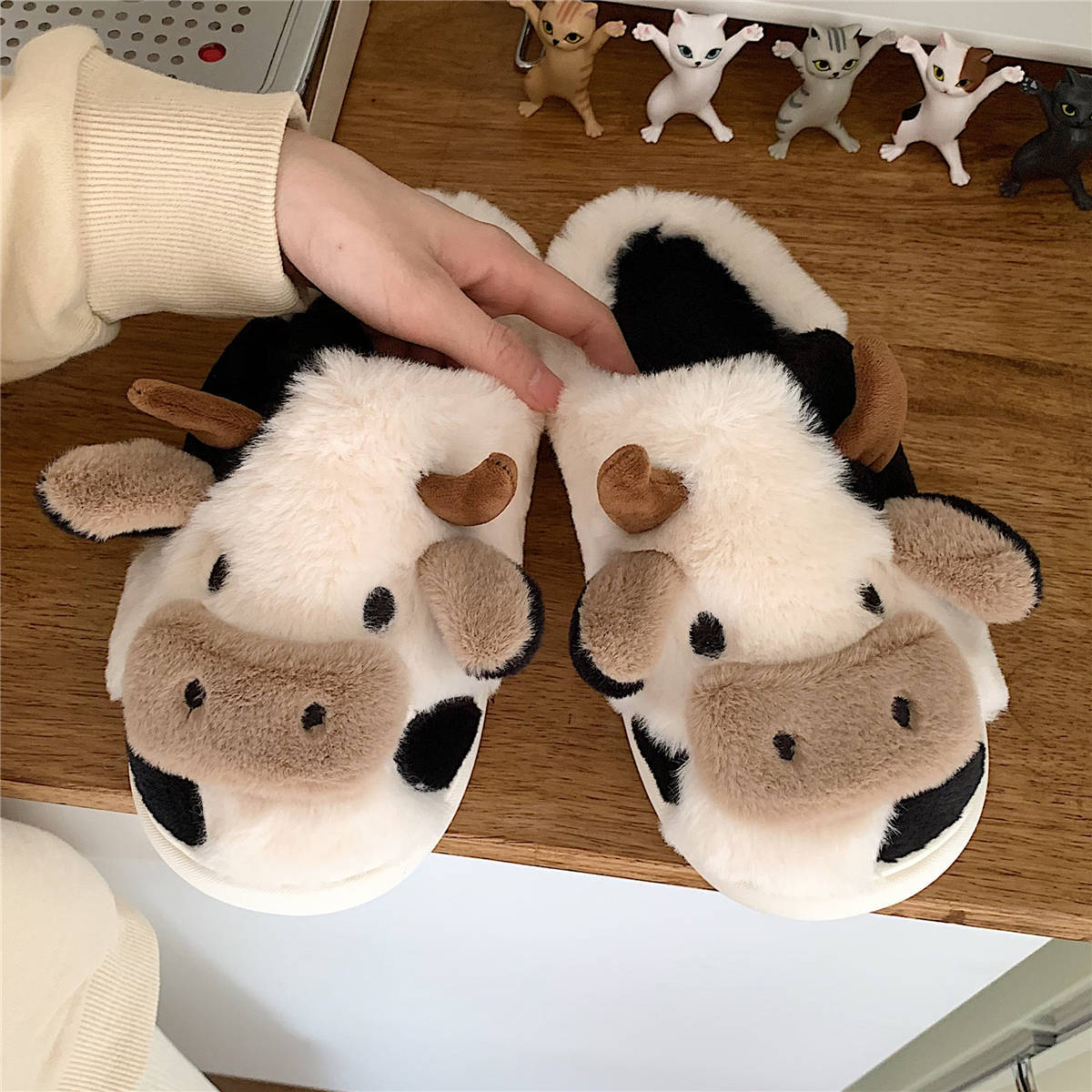 Soft and Comfy Cow House Slippers - Fluffy Cozy and Adorable Cow Print | Brodtica.com - Brodtica