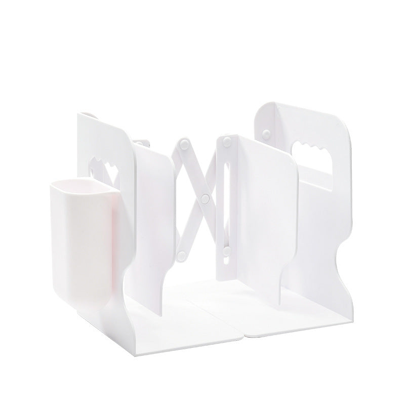 Retractable Bookends Shelves Book Support Stand Adjustable Bookshelf With Pen Holder Desk Organizer Office Accessories | Brodtica.com - Brodtica