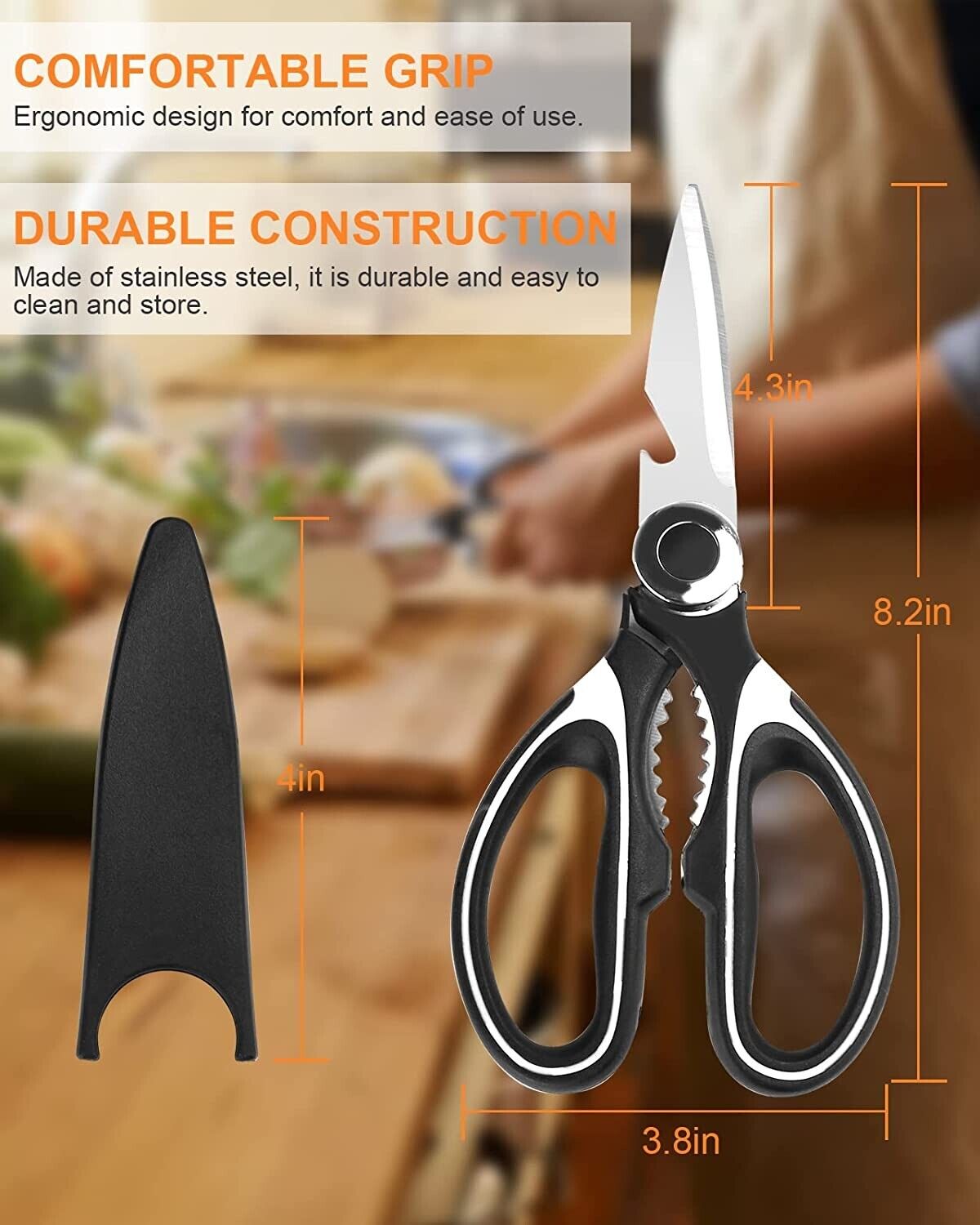 2PC Kitchen Shears Utility Kitchen Scissors Stainless Steel HEAVY DUTY Meat Tool | Brodtica.com - Brodtica