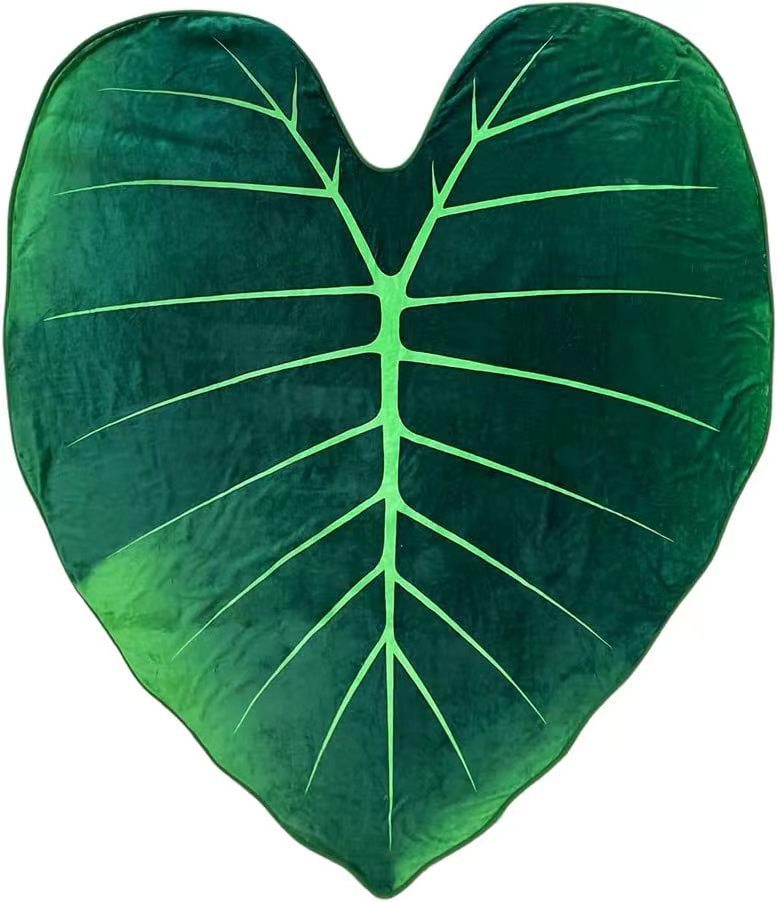 Super Soft Philodendron Gloriosum Printed Green Leaves Giant Blanket Fleece Cozy Leaf Blanket | Brodtica.com - Brodtica