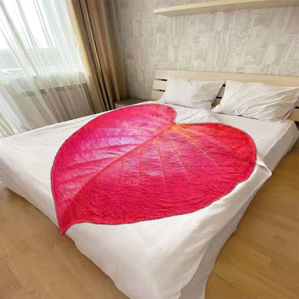 Super Soft Philodendron Gloriosum Printed Green Leaves Giant Blanket Fleece Cozy Leaf Blanket | Brodtica.com - Brodtica