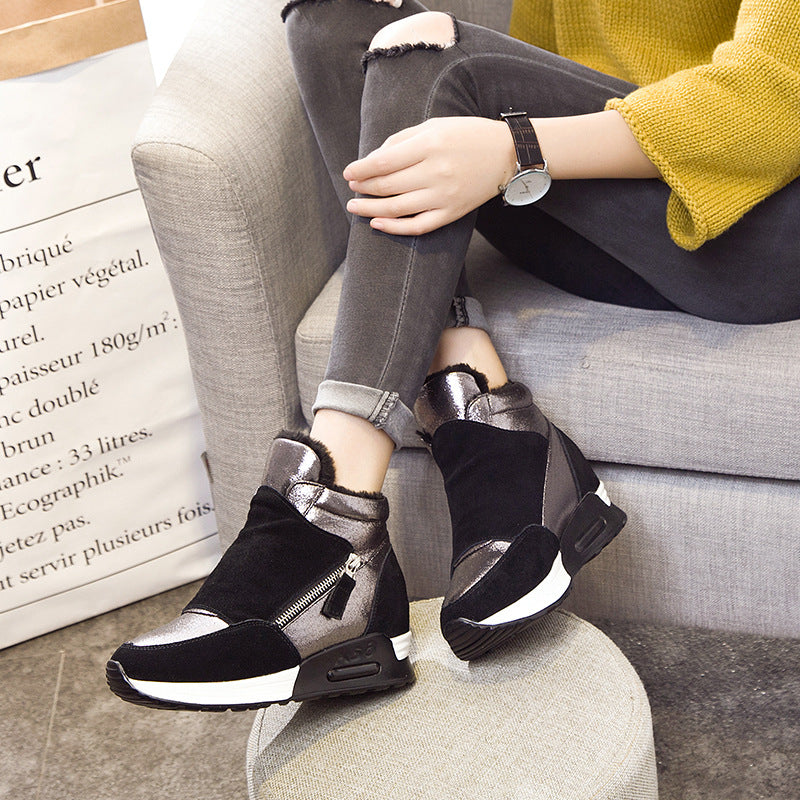 Thick-soled High-rise Casual Sports Shoes Girls' Cotton | Brodtica.com - Brodtica