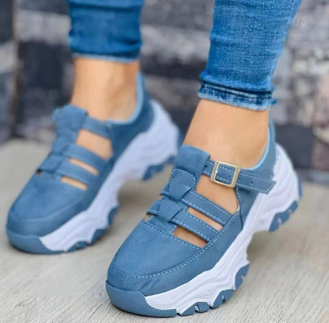 Women's Sports Shoes Buckle Thick-soled Flat Shoes Summer Sandals | Brodtica.com - Brodtica