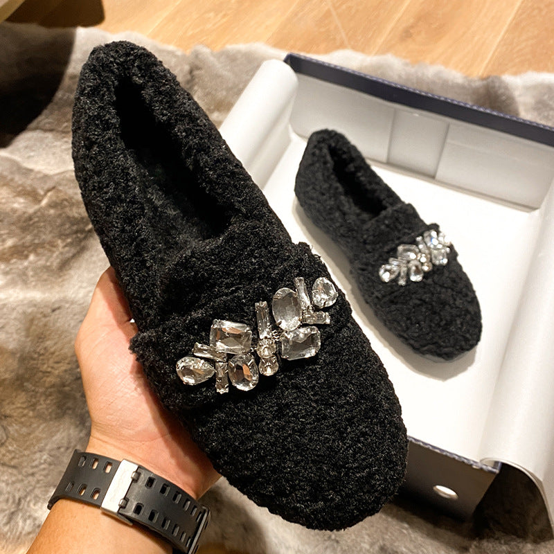 Wear Lamb Wool Lazy Shoes With Cashmere | Brodtica.com - Brodtica