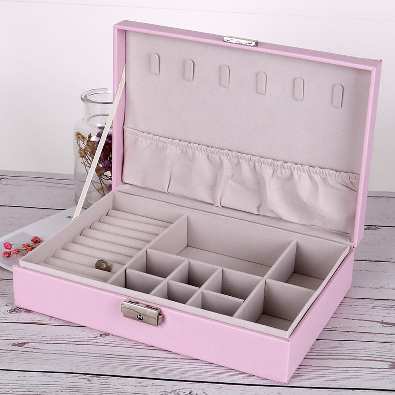 PU Leather Double-layer Jewelry Box Jewelry Storage Bag | Brodtica.com - Brodtica PU Leather Double-layer Jewelry Box Jewelry Storage Bag | Brodtica.com Brodtica.com | USA Double-layer jewelry box made of PU leather, perfect for storing and organizing jewelry items. Product information: Material: Wood + Leather Packing type: Packing box Purpose: Jewelry storage box Color: Double black, double pink, double white, single black, single pink, single white Specification: Jewelry box