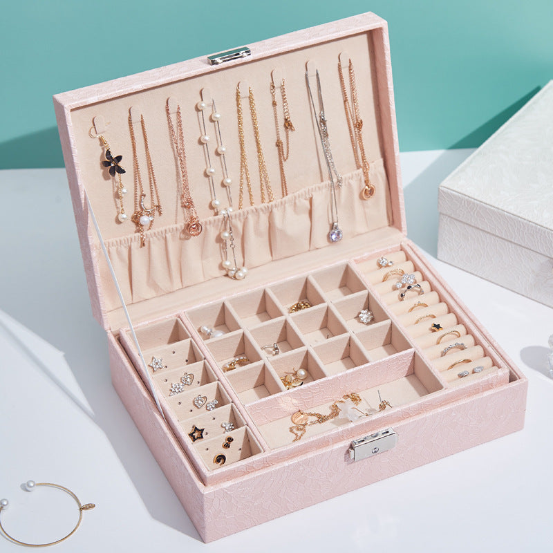 Double layer large capacity jewelry storage box | Brodtica.com - Brodtica Double layer large capacity jewelry storage box | Brodtica.com Presenting our Double Layer Large Capacity Jewelry Storage Box - the ideal answer for keeping your valuable jewelry coordinated and secure. This exquisitely planned storage box offers both style and usefulness, making it an ideal expansion to your dressing table or wardrobe.