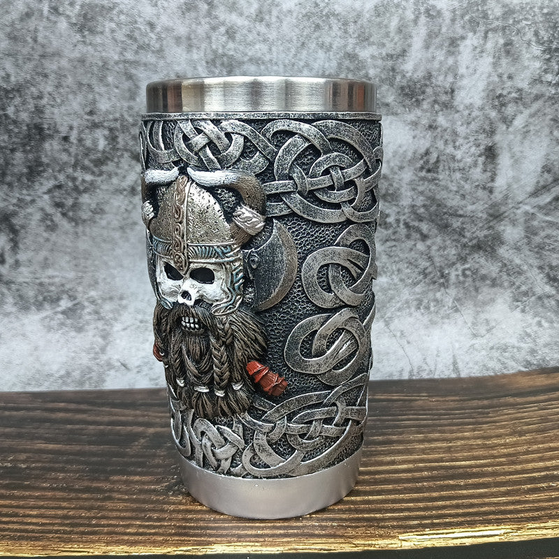 Vintage Viking Coffee Cup Personality | Brodtica.com - Brodtica Vintage Viking Coffee Cup Personality | Brodtica.com Brodtica.com | USA Add some personality to your morning routine with this vintage Viking coffee cup. Enjoy your favorite beverage in style. Product information : Color: as shown in figure Capacity: 301-400ml Style: creative trend Material: resin+stainless steel Size Information: Size: 15.5*8.5cm Packing list: Water cup *1