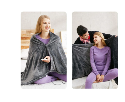 Winter Flannel Heated Blanket Cold Protection Body Warmer Usb Heated Warm Shawl Electric Heated Plush Blanket | Brodtica.com - Brodtica