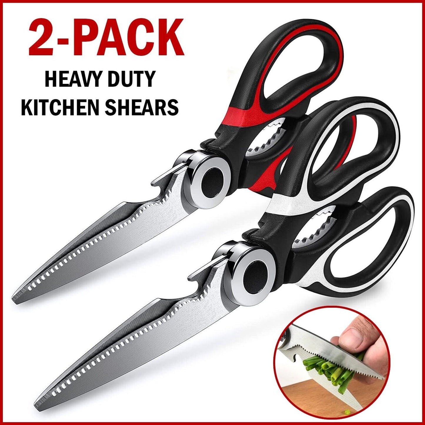 2PC Kitchen Shears Utility Kitchen Scissors Stainless Steel HEAVY DUTY Meat Tool | Brodtica.com - Brodtica