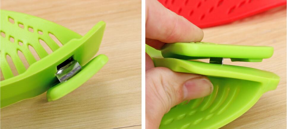 Silicone Clip-on Pot Pan Bowl Funnel Oil Strainer Creative Rice Washing Colander for Draining Liquid Fits All Pot Size | Brodtica.com - Brodtica