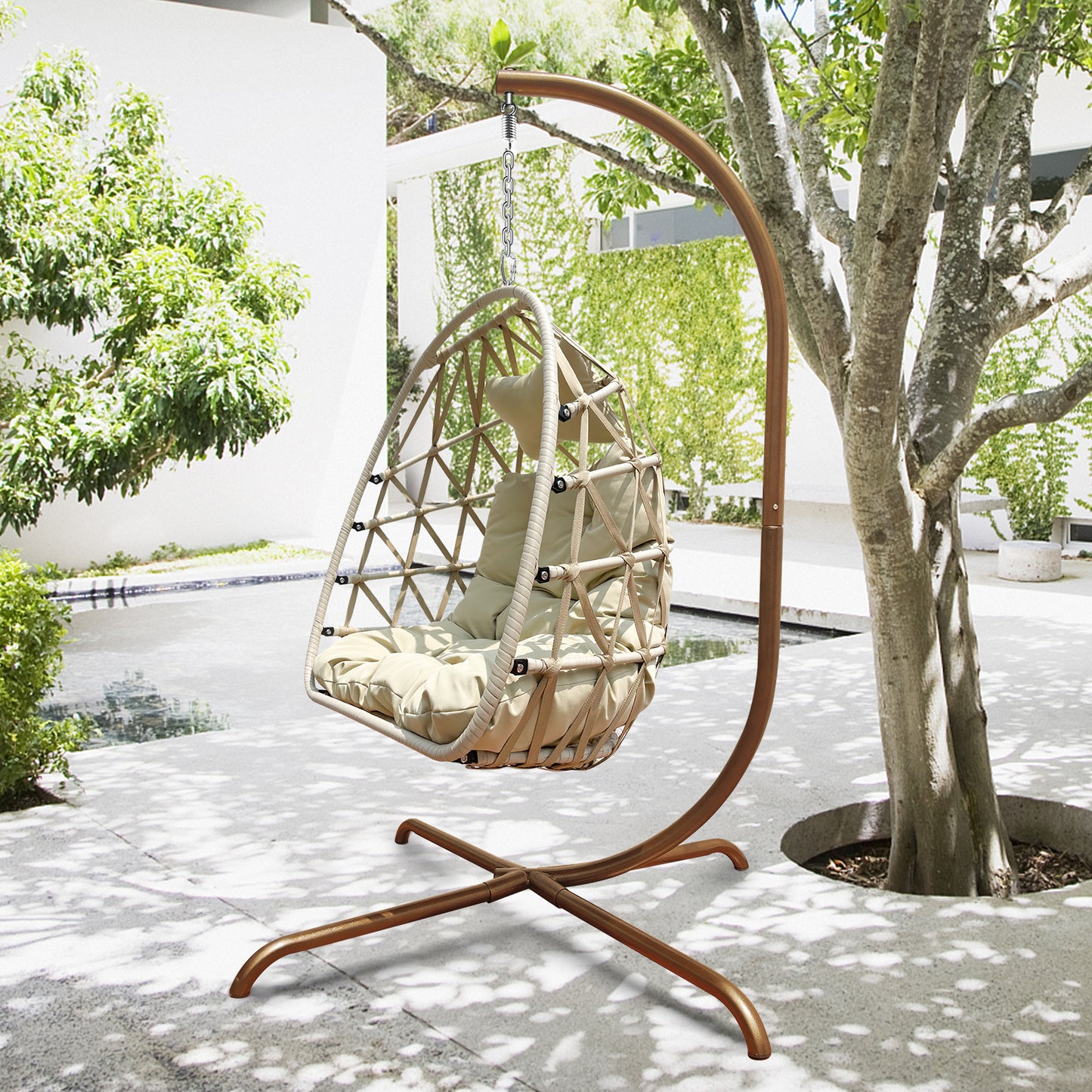 Enjoy Ultimate Comfort with our Swing Egg Chair and Cushion Set Perfect Patio | Brodtica.com - Brodtica