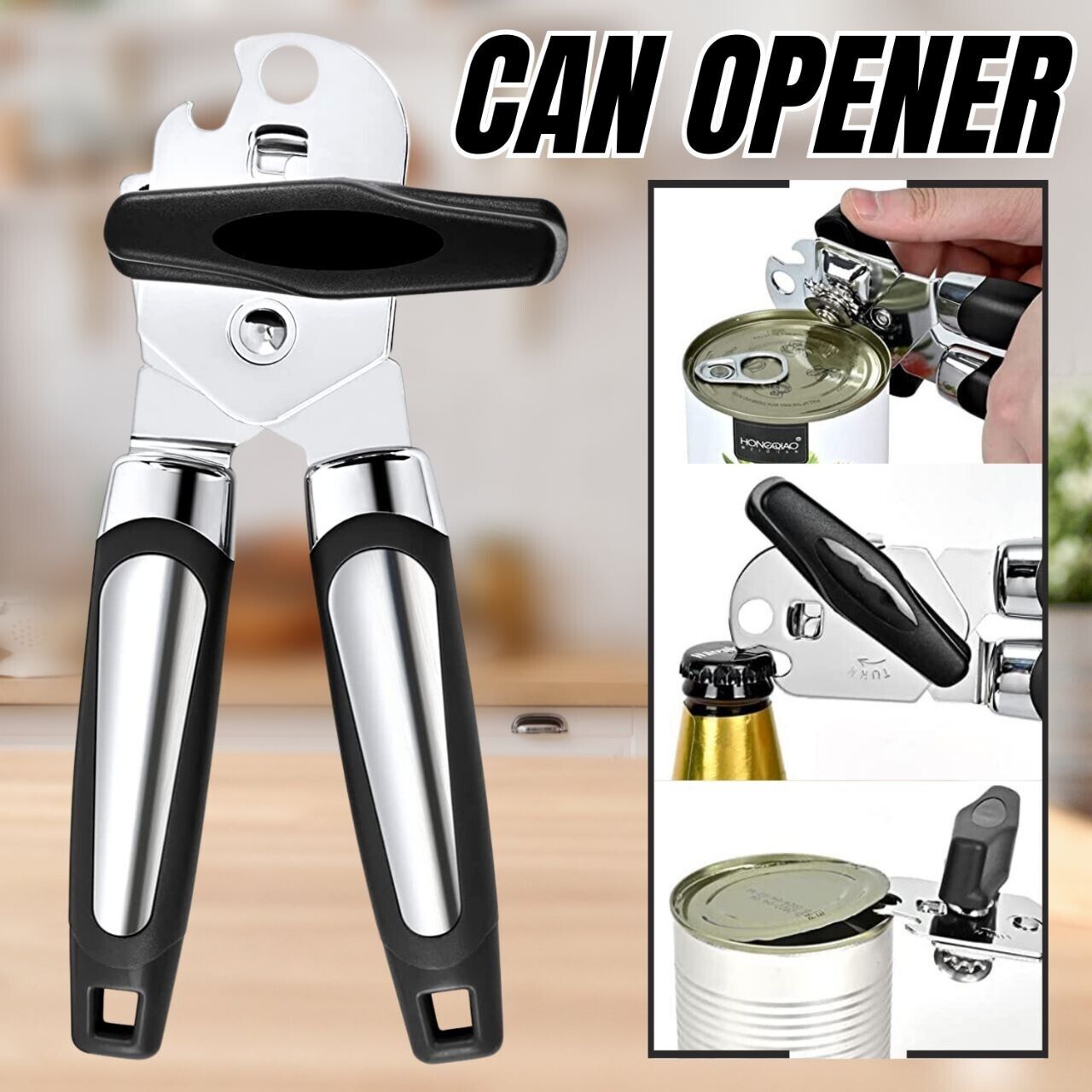 Can Opener Smooth Edge Heavy Duty Stainless Steel Blades Beer Opener | Brodtica.com - Brodtica