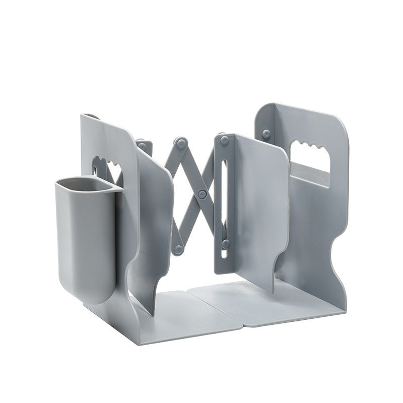 Retractable Bookends Shelves Book Support Stand Adjustable Bookshelf With Pen Holder Desk Organizer Office Accessories | Brodtica.com - Brodtica