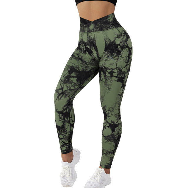 Seamless Tie Dye Leggings Women Yoga Pants Fitness Running Gym Tights | Brodtica.com - Brodtica
