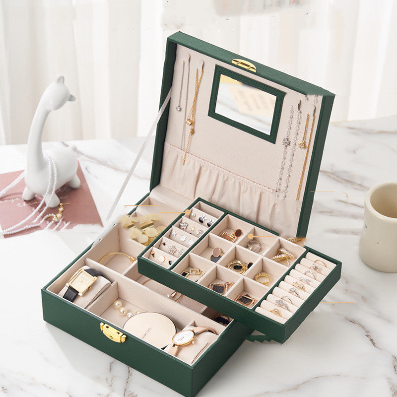 New Double Layer Lock Jewelry Storage Box | Brodtica.com - Brodtica New Double Layer Lock Jewelry Storage Box | Brodtica.com Brodtica.com | USA Keep your jewelry organized and secure with the new Double Layer Lock Jewelry Storage Box - a stylish and practical addition to your collection. Product information: Product Category: Jewelry Box Material: leather Style: Europe and America Pattern: plain Specifications: 25*25*9.5cm Color: black, white, orange pink, dark green Packing list: Jewelry Storage Box*1