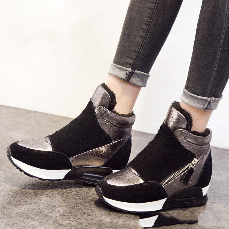 Thick-soled High-rise Casual Sports Shoes Girls' Cotton | Brodtica.com - Brodtica