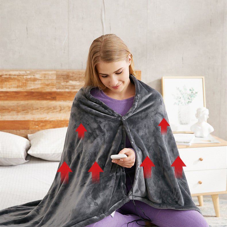 Winter Flannel Heated Blanket Cold Protection Body Warmer Usb Heated Warm Shawl Electric Heated Plush Blanket | Brodtica.com - Brodtica