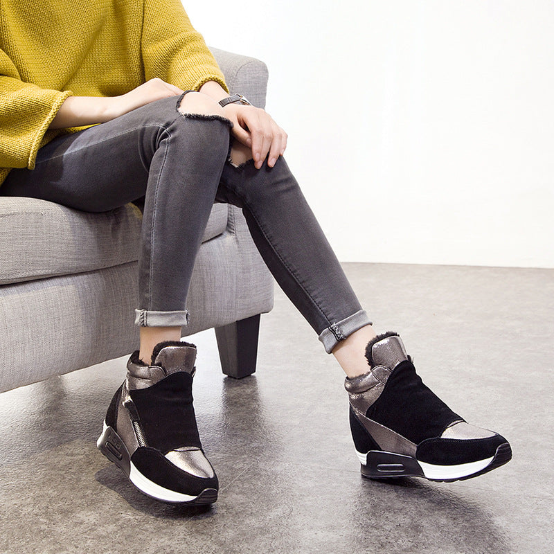 Thick-soled High-rise Casual Sports Shoes Girls' Cotton | Brodtica.com - Brodtica