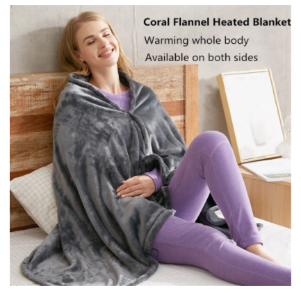 Winter Flannel Heated Blanket Cold Protection Body Warmer Usb Heated Warm Shawl Electric Heated Plush Blanket | Brodtica.com - Brodtica