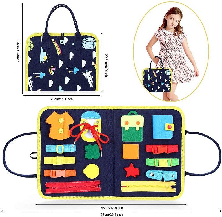Baby Early Education Preschool Sensory Learning Toy Book Children's Busy Board Dressing And Buttoning Learning | Brodtica.com - Brodtica