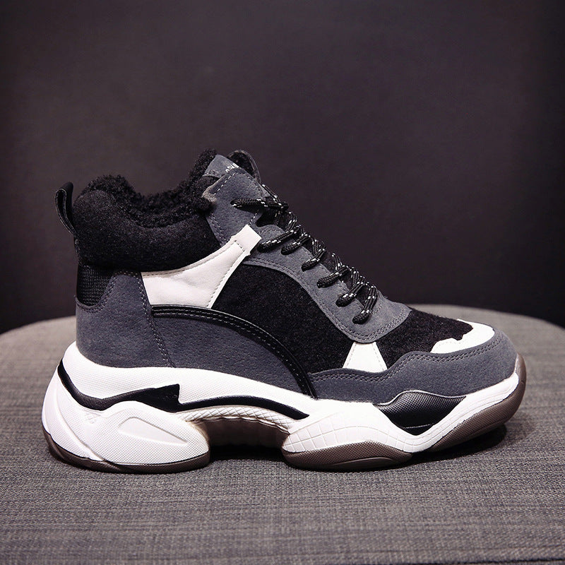Plush High Top Shoes Women's Sports Casual both | Brodtica.com - Brodtica Plush High Top Shoes Women's Sports Casual both | Brodtica.com Brodtica.com | USA Women's plush high-top shoes, suitable for both sports and casual wear, providing comfort and style. Upper material: Canvas Sole Material: Rubber Applicable gender: Female Upper height: High Sole craft: Viscose shoes Cortical features: Sheep suede Function: Increase Pattern: Plain Inside material: Cloth Heel shape: Thick sole Color: Black, beige, beige