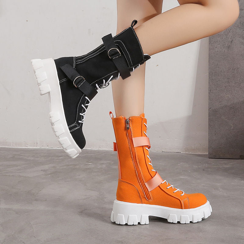 Net Celebrity Skinny Casual Inner Increase All-match Female Boots | Brodtica.com - Brodtica