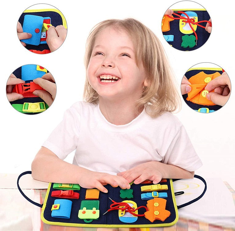 Baby Early Education Preschool Sensory Learning Toy Book Children's Busy Board Dressing And Buttoning Learning | Brodtica.com - Brodtica