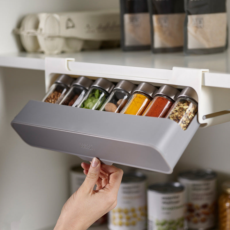 Seasoning Bottle Storage Rack Kitchen Box Hanging Spice Jar Rack Household Punch-free | Brodtica.com - Brodtica