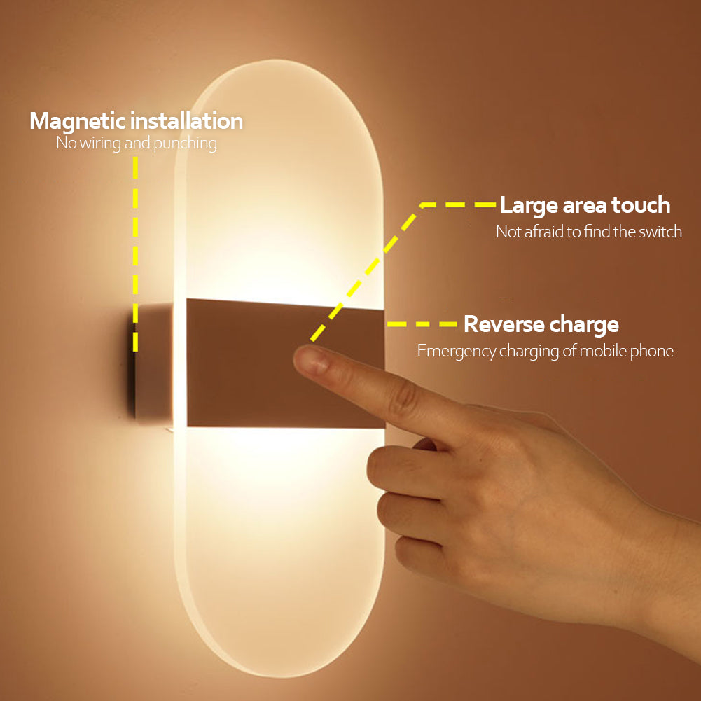 USB Rechargeable Wall Lights Home Indoor Motion Sensor Lighting Bedroom Bedside Lamp Corridor Stairway Decor Lights Wall Lamp | Brodtica.com - Brodtica