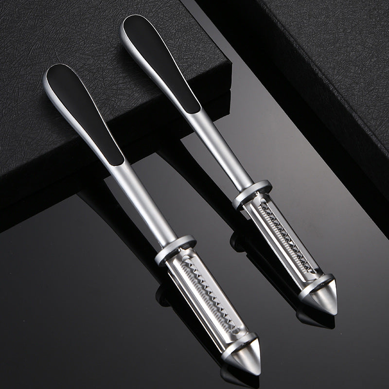 Zinc Alloy Double-sided Peeling Knife | Brodtica.com - Brodtica Zinc Alloy Double-sided Peeling Knife | Brodtica.com Brodtica.com | USA High-quality zinc alloy double-sided peeling knife, perfect for peeling fruits and vegetables with precision and ease. Product Information: Material: Zinc Alloy Color: silver Process: Polishing process Package Metal peeler*1