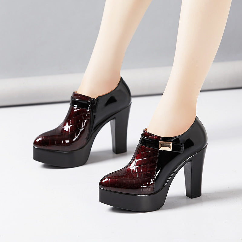 New Arrival Patent Leather Colorblock Heels for Women | Brodtica.com - Brodtica