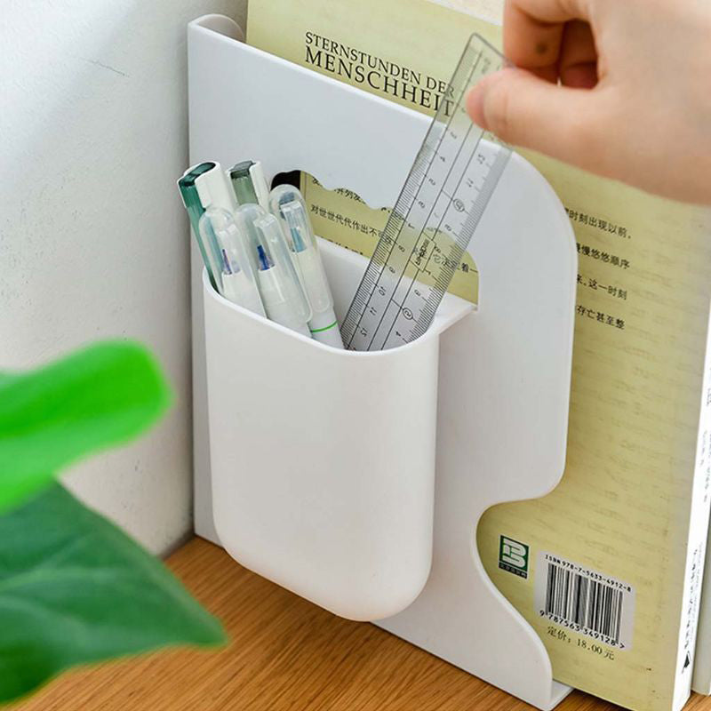 Retractable Bookends Shelves Book Support Stand Adjustable Bookshelf With Pen Holder Desk Organizer Office Accessories | Brodtica.com - Brodtica